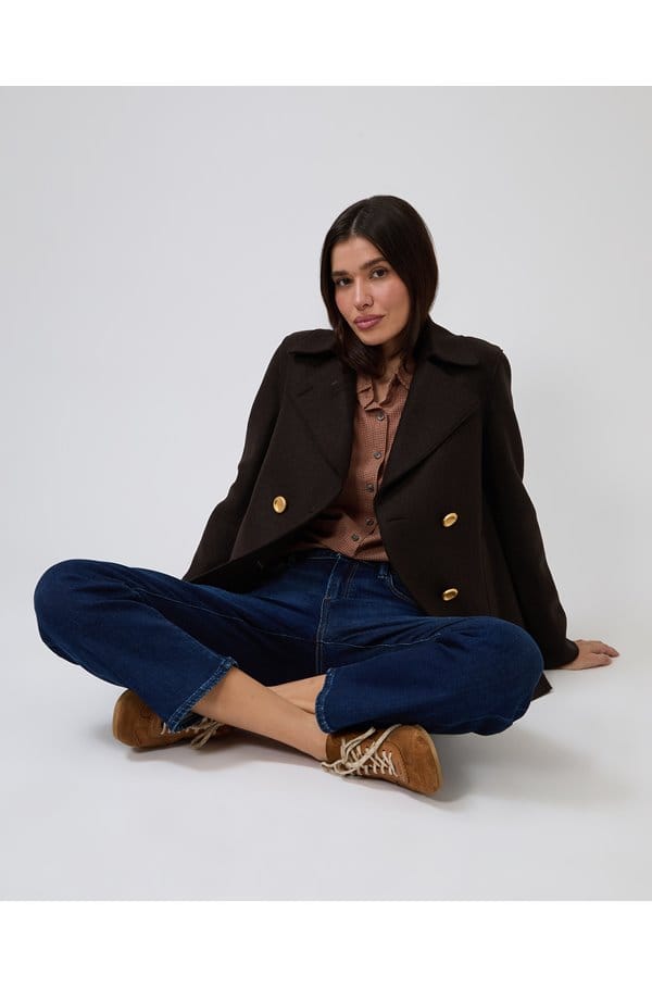 peacoat in dark brown