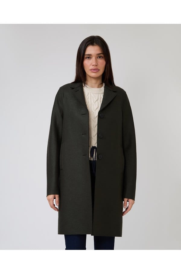 boxy coat in dark khaki