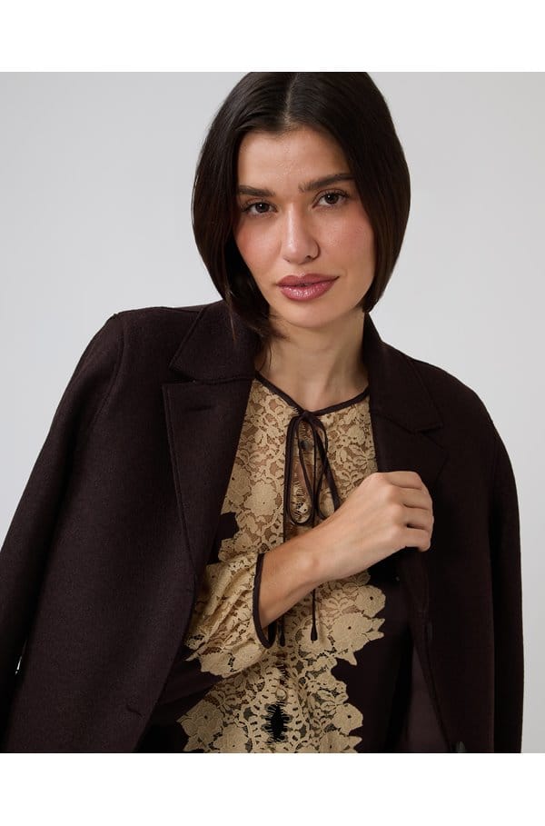boxy coat in bordeaux