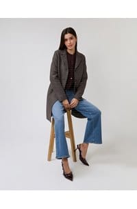 boxy coat in brown grey