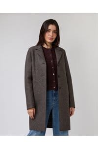boxy coat in brown grey