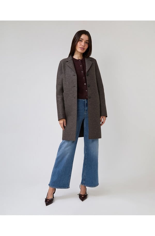 boxy coat in brown grey