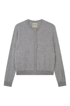 Brushed Cardigan in Grey Pearl