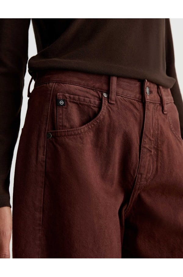hattie crop barrel leg in chestnut