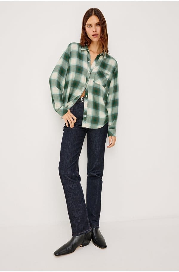 hunter shirt in olive ivory