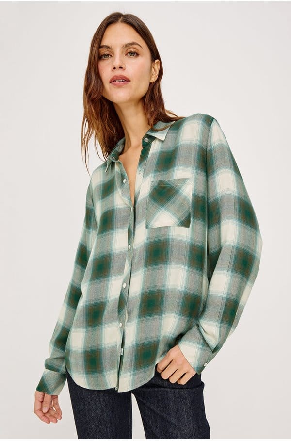 hunter shirt in olive ivory