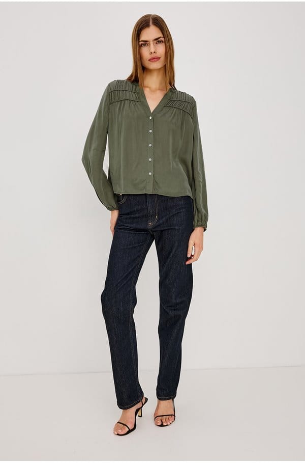 cadence top in washed olive