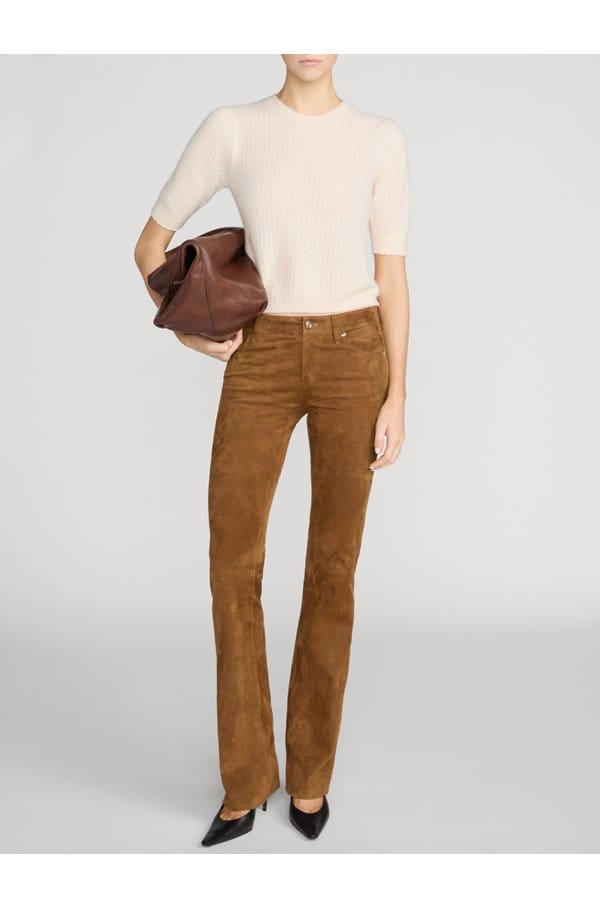 gathered honeycomb sweater in cream