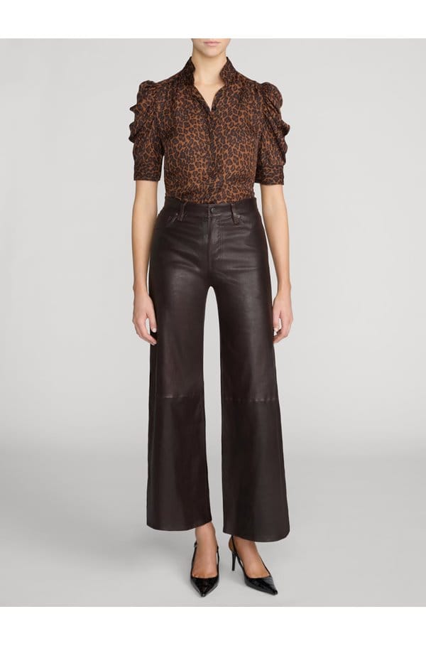 gillian top in light leopard multi