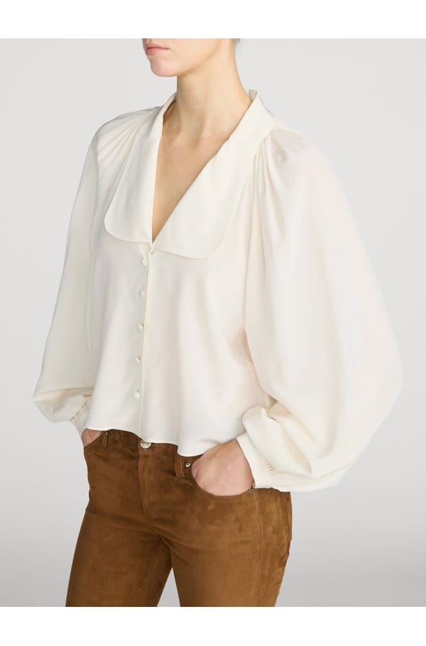 silk gala shirt in cream