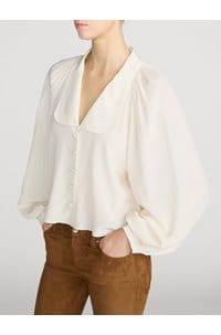 silk gala shirt in cream