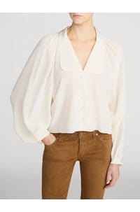 silk gala shirt in cream