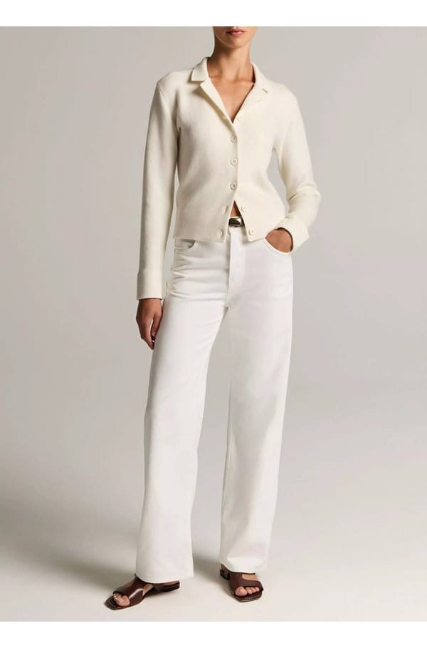 double faced cardi in off white