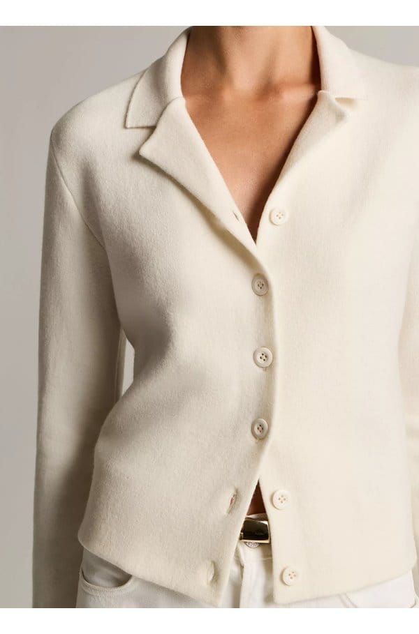 double faced cardi in off white
