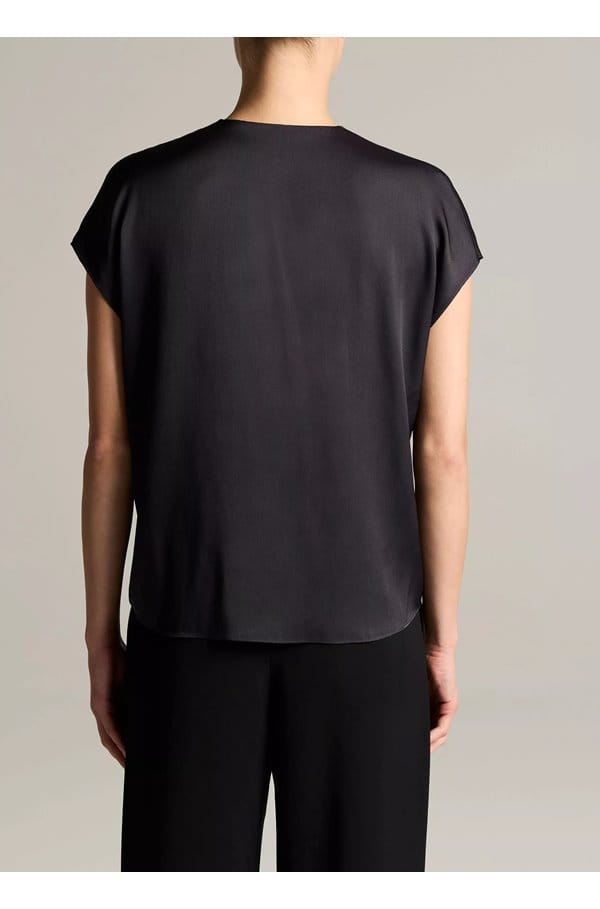 double v neck top in ink