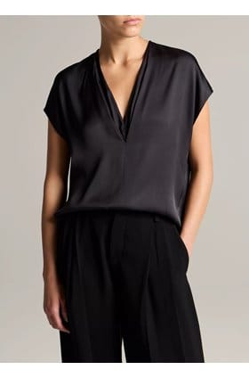 Double V Neck Top in Ink