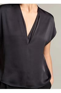 double v neck top in ink