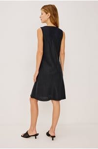 bex dress in black linen