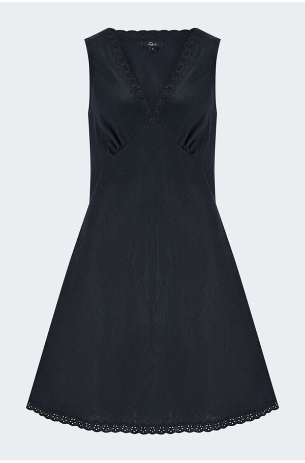 bex dress in black linen
