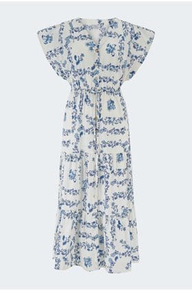 Roza Dress in Ceramic Floral