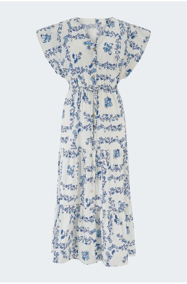 roza dress in ceramic floral