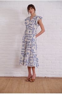roza dress in ceramic floral