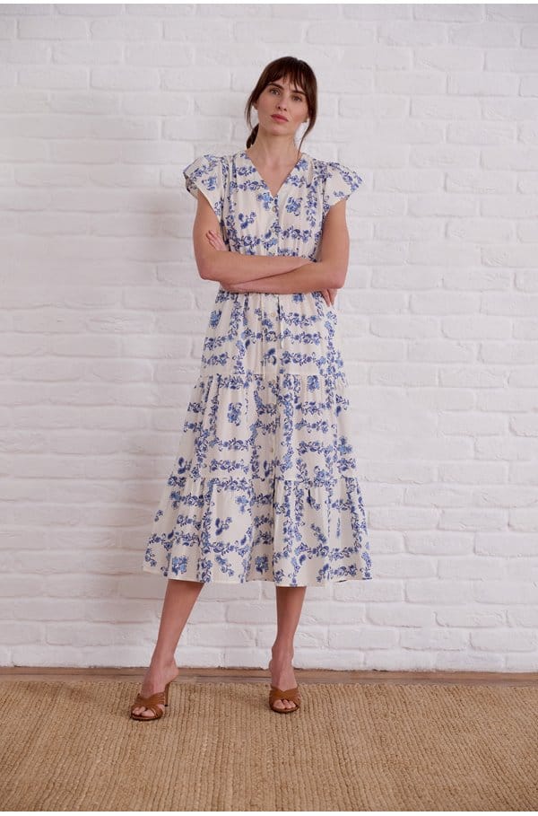 roza dress in ceramic floral