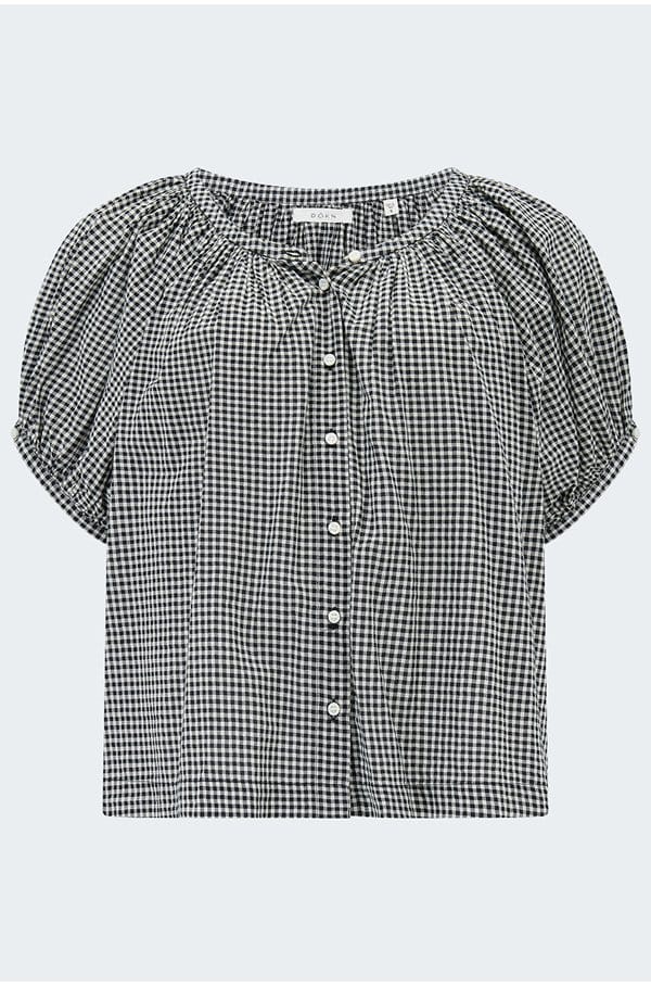 june top in noir gingham