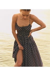 safia dress in blue cadiz foulard