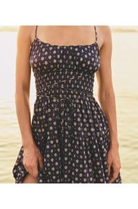 safia dress in blue cadiz foulard