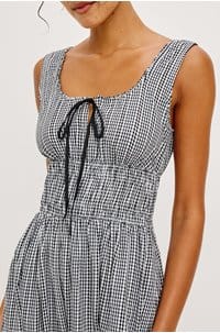 jodie dress in black gingham