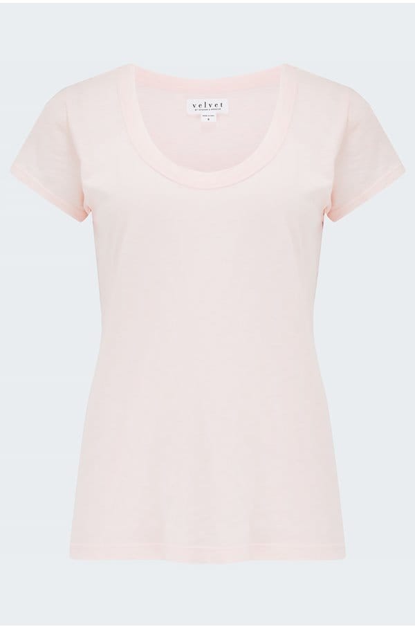 katie scoop neck tee in rosetta