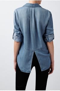 split back button down shirt in medium ombre