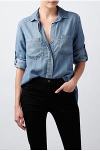 split back button down shirt in medium ombre