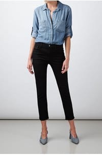 split back button down shirt in medium ombre