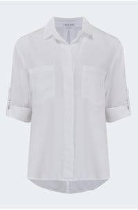 split back button down shirt in white