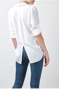 split back button down shirt in white