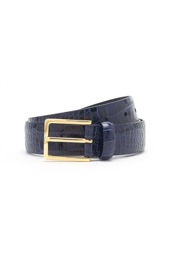 snake belt in navy