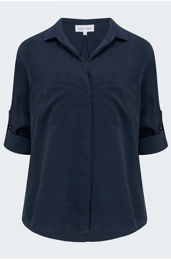 split back button down shirt in endless sea