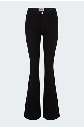 le high flare jean in noir