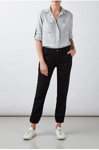 split button down shirt in foggy sky