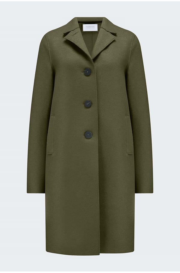 boxy coat in hunting green