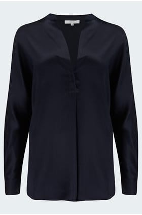 Band Collar Blouse in Coastal