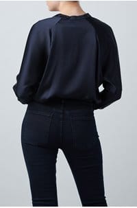 band collar blouse in coastal