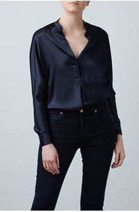 band collar blouse in coastal