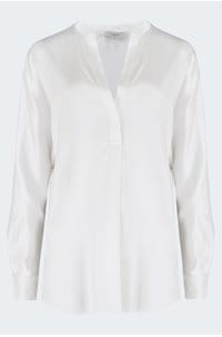 band collar blouse in optic white