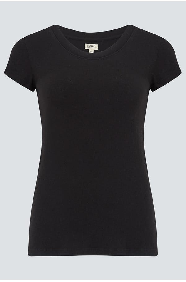 cori scoop tee in black