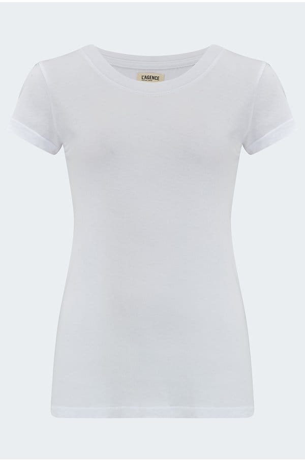 cori scoop tee in white