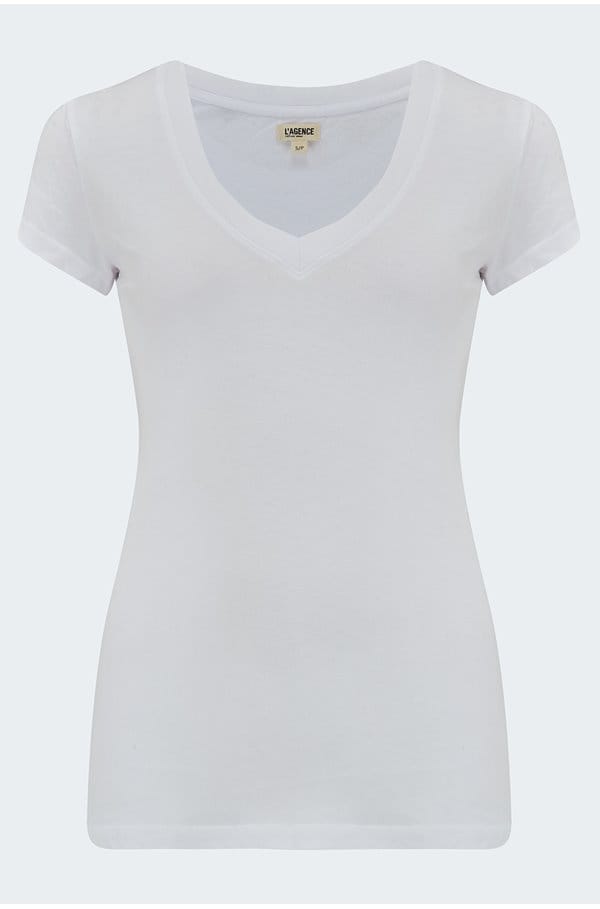 becca v-neck tee in white