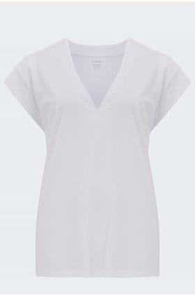 Le Mid Rise V T-Shirt in Blanc